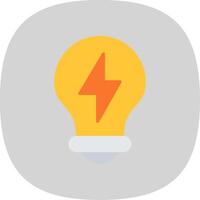 Light Bulb Flat Curve Icon Design vector