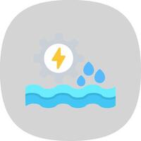 Hydro Power Flat Curve Icon Design vector