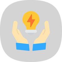 Light Bulb Flat Curve Icon Design vector