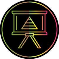 Pyramid Chart Line Gradient Due Color Icon Design vector
