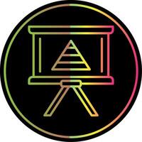 Pyramid Chart Line Gradient Due Color Icon Design vector