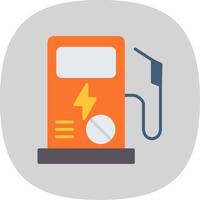 Fuel Station Flat Curve Icon Design vector