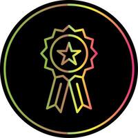 Badge Line Gradient Due Color Icon Design vector
