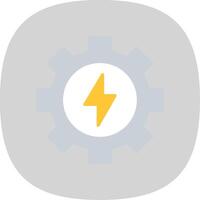 Gear Flat Curve Icon Design vector