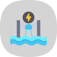 Hydroelectricity Flat Curve Icon Design vector