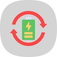 Eco Battery Flat Curve Icon Design vector