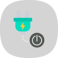 Power Button Flat Curve Icon Design vector