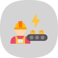 Industrial Worker Flat Curve Icon Design vector