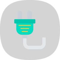 Plug Flat Curve Icon Design vector