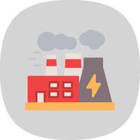 Power Plant Flat Curve Icon Design vector