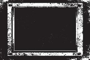 black and white grunge destressed overlay image of photo frame or simple frame for background or texture. vector