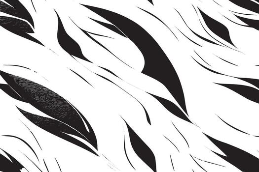 Black and white pattern with detailed botanical leaf silhouettes in a repeating arrangement suitable for backgrounds, wallpaper, fabric prints, and other design projects vector