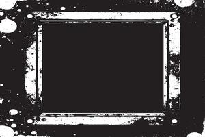 black and white grunge destressed overlay image of photo frame or simple frame for background or texture. vector