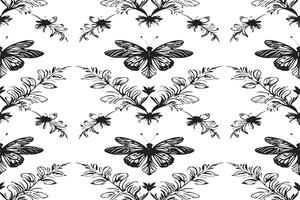 black and white seamless pattern image for background or texture, EPS 10 vector