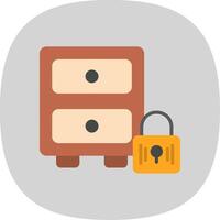 Filing Cabinet Flat Curve Icon Design vector