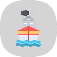 Boat Flat Curve Icon Design vector