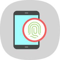 Biometric Identification Flat Curve Icon Design vector