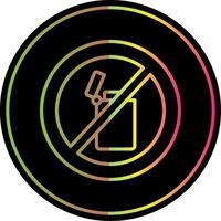 No Lighter Line Gradient Due Color Icon Design vector