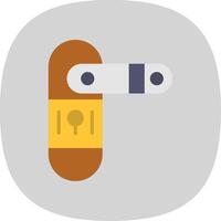 Door Lock Flat Curve Icon Design vector