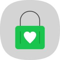 Heart Lock Flat Curve Icon Design vector
