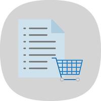 Shopping List Flat Curve Icon Design vector