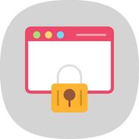 Web Security Flat Curve Icon Design vector