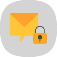 Private Message Flat Curve Icon Design vector