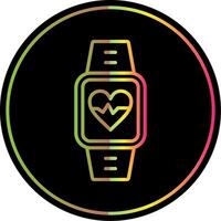 Heart Rate Monitor Line Gradient Due Color Icon Design vector