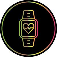 Heart Rate Monitor Line Gradient Due Color Icon Design vector