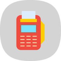 Pos Terminal Flat Curve Icon Design vector