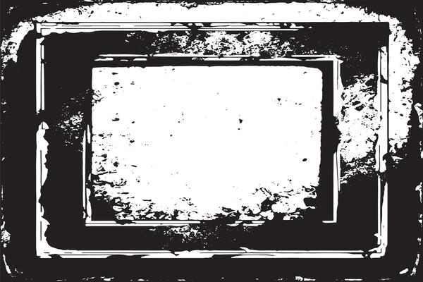 black and white grunge destressed overlay image of photo frame or simple frame for background or texture.
