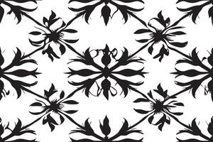 seamless black pattern on white background image for background or texture vector