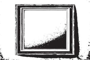 black and white grunge destressed overlay image of photo frame or simple frame for background or texture. vector