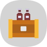 cerveza caja plano curva icono diseño vector