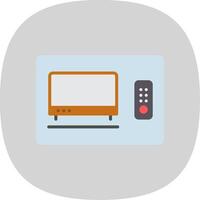 Tv Box Flat Curve Icon Design vector