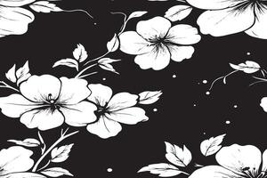 black and white seamless pattern image for background or texture, EPS 10 vector