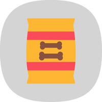 Pet Food Flat Curve Icon Design vector