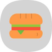 Sandwhich Flat Curve Icon Design vector