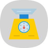 Weigh Scale Flat Curve Icon Design vector