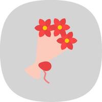 Flower Bouquet Flat Curve Icon Design vector