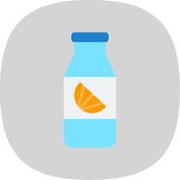 Orange Juice Flat Curve Icon Design vector
