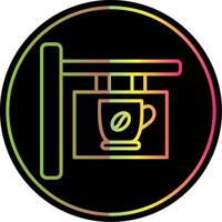 Cafe Signage Line Gradient Due Color Icon Design vector