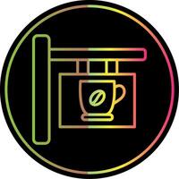 café señalización línea degradado debido color icono diseño vector