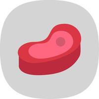 Raw Meat Flat Curve Icon Design vector