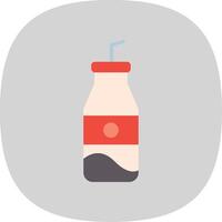 soda botella plano curva icono diseño vector