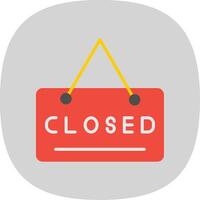 Closed Sign Flat Curve Icon Design vector