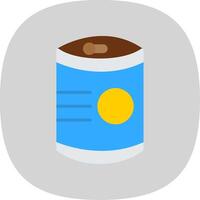 Tinned Food Flat Curve Icon Design vector