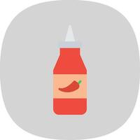 salsa de tomate plano curva icono diseño vector