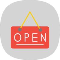 Open Sign Flat Curve Icon Design vector