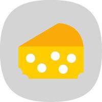 Cheese Flat Curve Icon Design vector